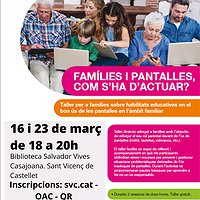 Taller 'Famílies i pantalles, com s'ha d'actuar'?