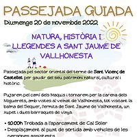 Passejada guiada 'Natura, història i llegendes a Sant Jaume de Vallhonesta' novembre 2022