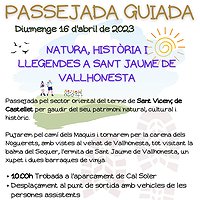 Passejada guiada 'Natura, història i llegendes a Sant Jaume de Vallhonesta' 16 abril 2023