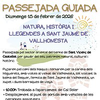 Passejada guiada 'Pedra i natura a Sant Jaume de Vallhonesta' febrer 2026