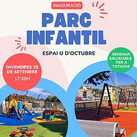 Inauguració del parc infantil a l'espai U d'octubre