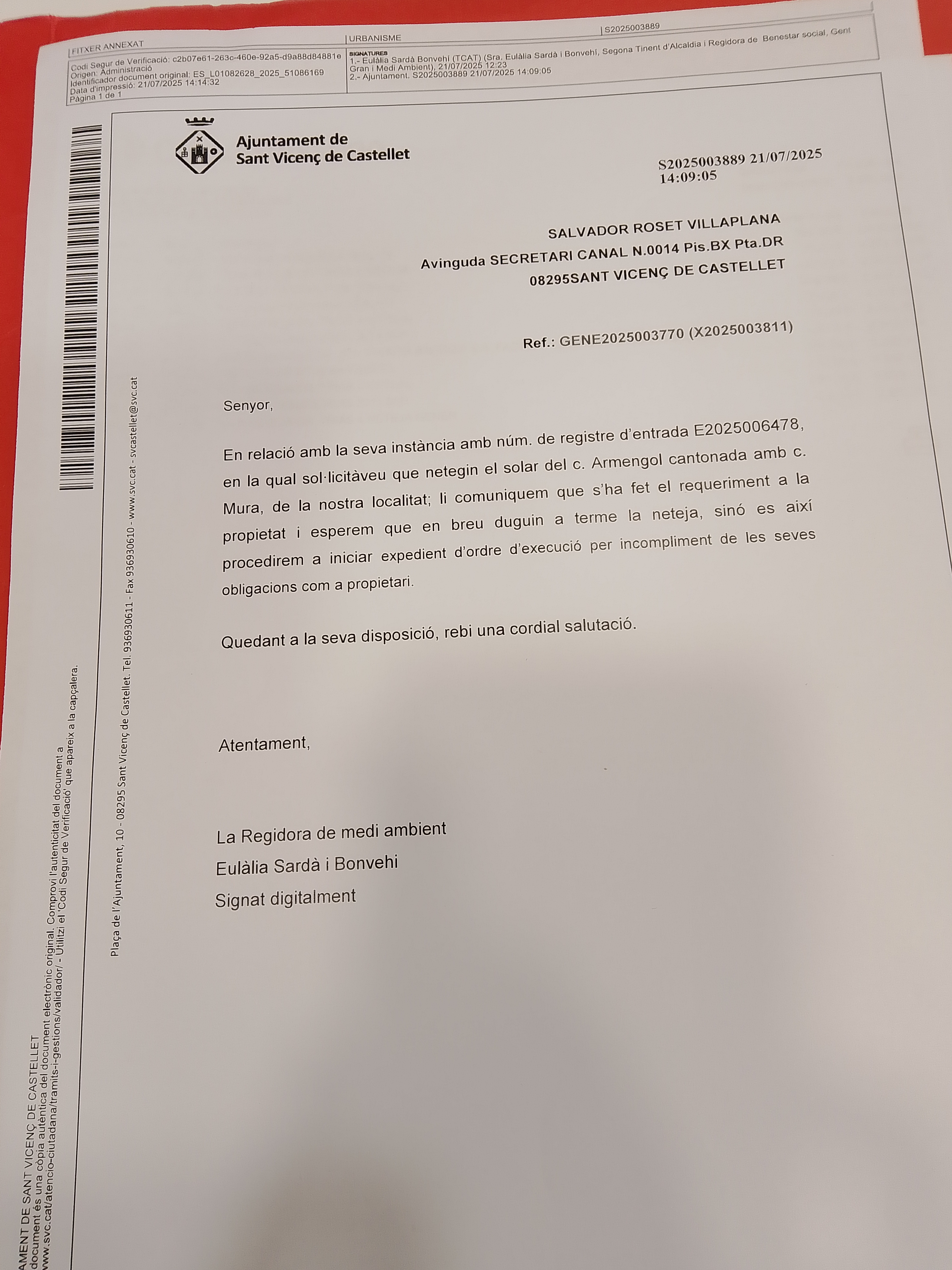 imatge incidència